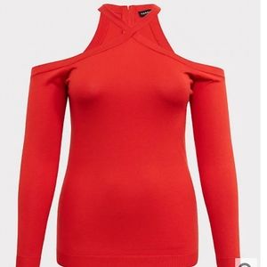 Crisscross cold shoulder top